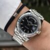 Rolex Datejust Silver Black Dial Metal Watch