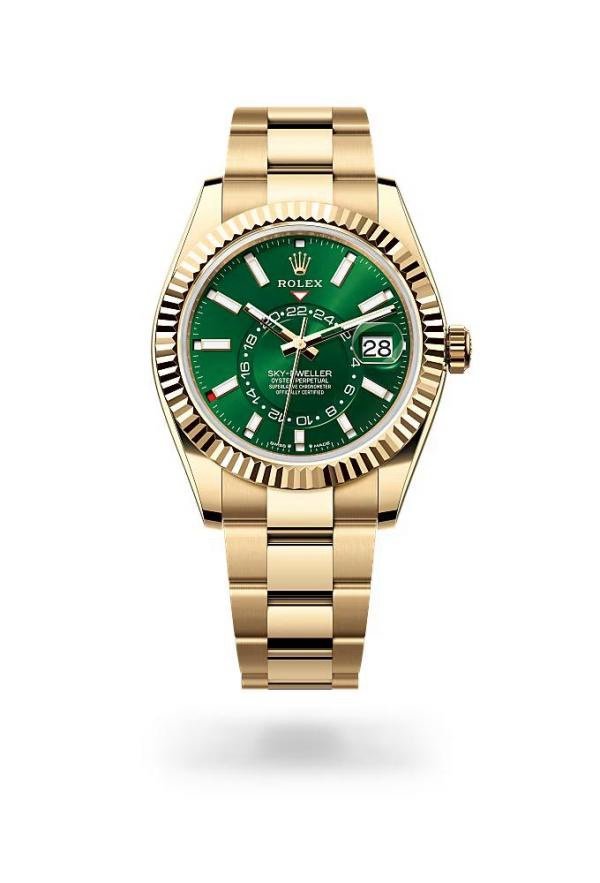 Rolex Sky Dweller Gold Green Dial Oyster Strap (2025) Automatic Premium Watch