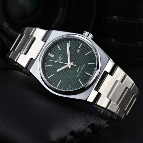 Tissot Prx Silver Textured Green Dial Japanese Quartz Machine