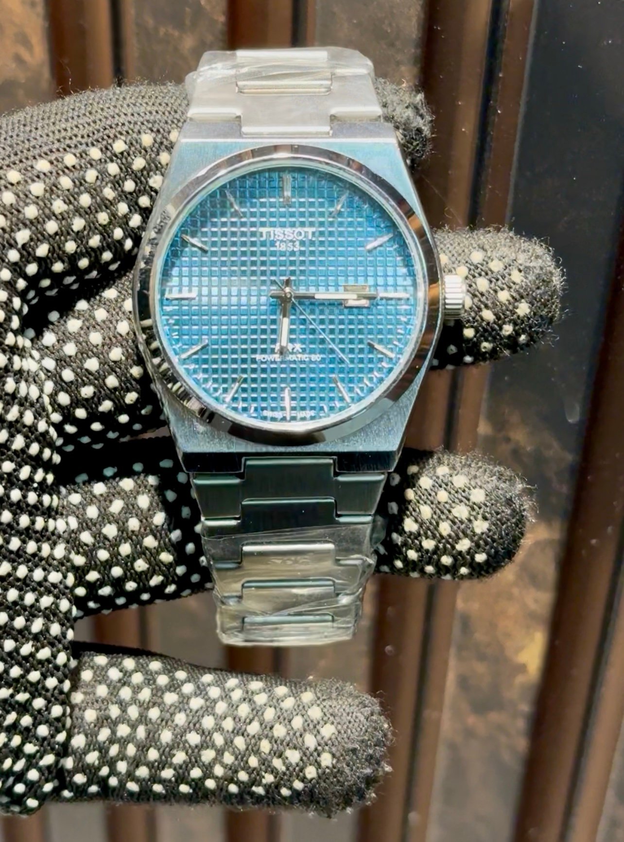 Tissot Prx Silver Textured BlueGreen Dial Japanese Quartz Machine