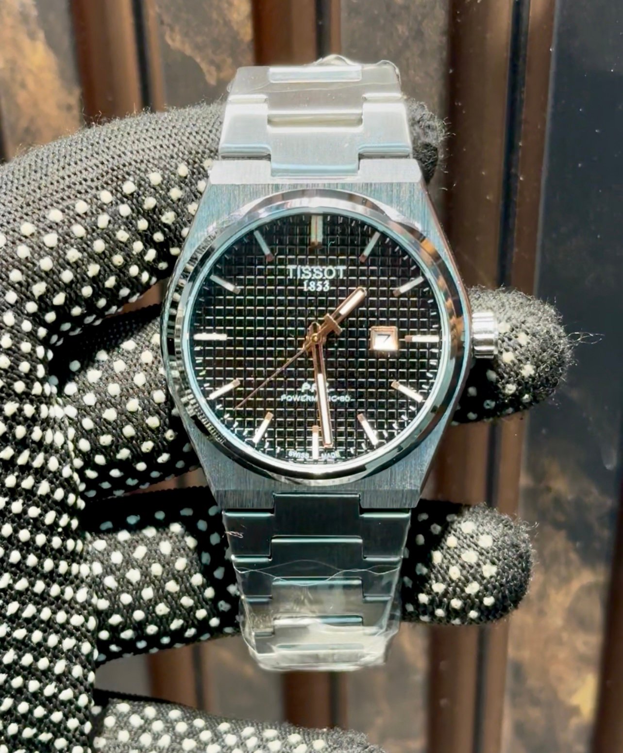 Tissot Prx Silver Textured Black Dial (RG) Japanese Quartz Machine