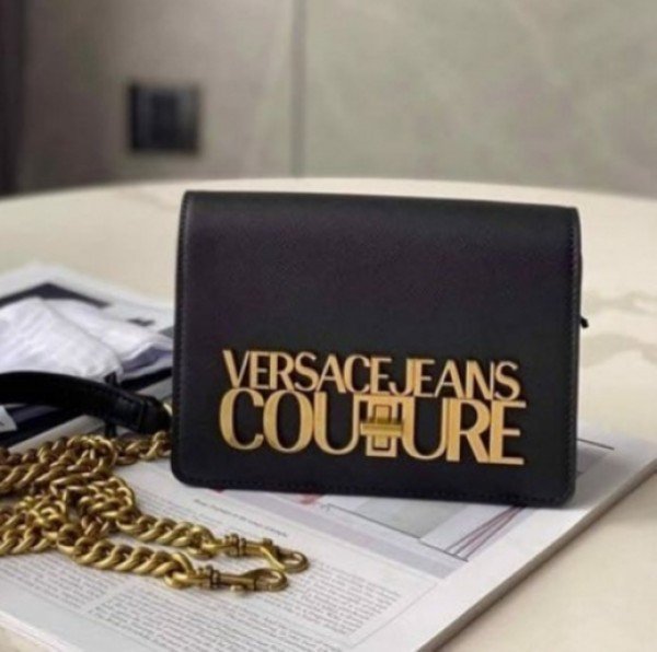 Versace Couture Saffiano Lock Crossbody Bag With Double Box & Dust Bag & Bill