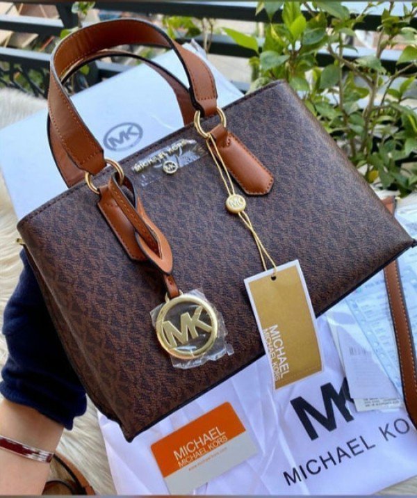 Michael Kors Emma Medium Satchel BAG With Box & Dust Bag & Sling Belt