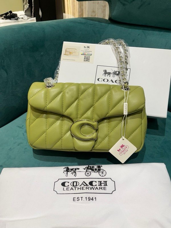 Coach Soft Green Tabby 26 Quilted Medium Leather Shoulder Bag With OG Box & Dust Bag (CP-150-Green)(LB)