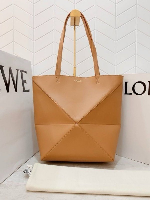 Loewe Limited Edition Puzzle Fold Tote Bag With OG Box & Dust Bag (Brown - 698) (BSB)