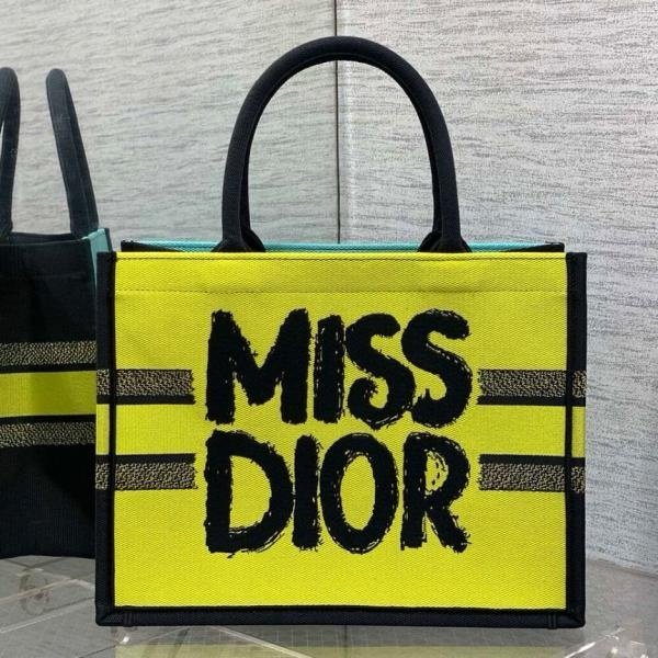 Miss Dior Book tote With OG Box & Dust Bag & Scarf (Yellow-1030)(BSB)