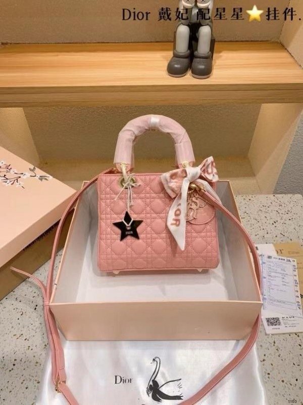 Dior Lady My ABC Elite Quality With OG Box & Dus Bag_& Scarf WIth Star_Charm_(Pink-294)(BSB)