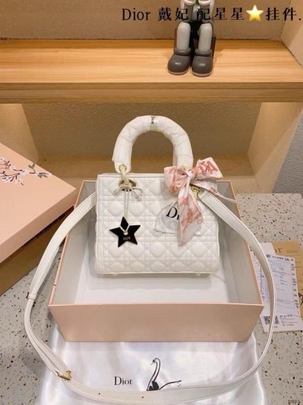 Dior Lady My ABC Elite Quality With OG Box & Dus Bag & Scarf WIth Star Charm(White-292)(BSB)