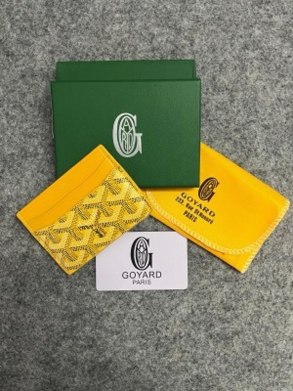 Goyard Saint-Sulpice Card Holder Wallet With Dust & OG Box Yellow 9636(LB)