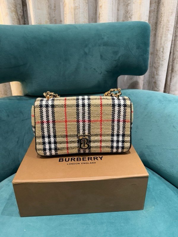 Burberry Lola London Check Crossbody Bag With OG Box & DustBag Grid (8393)(LB)