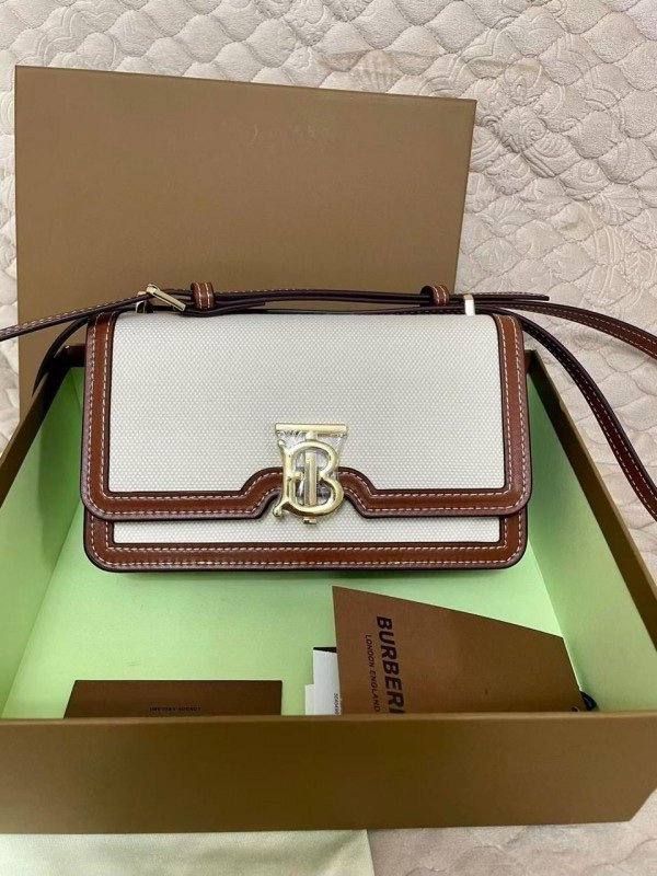 Burberry Horseferry Road Sling Bag With OG Box & Dust Bag & 2 Belts (Cloth_Brown_80689141)(LB)