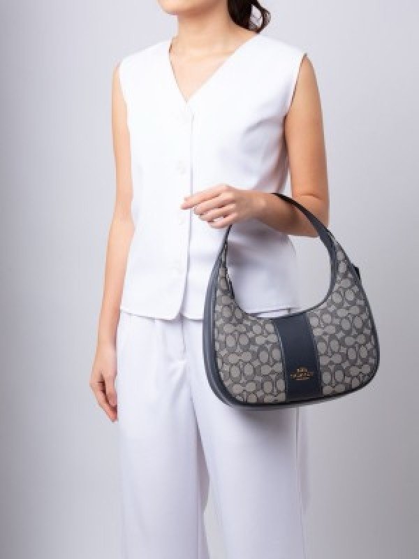 Coach Carmen Shoulder Bag Blue Cloth With OG Box Dust Bag-6812-12_Blue_Cloth(LB)