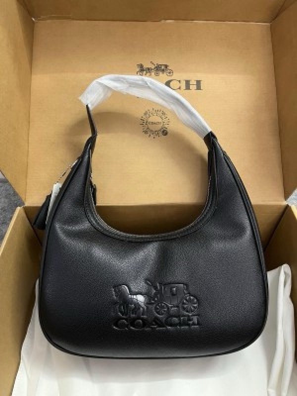Coach Carmen Shoulder Bag Black With OG Box Dust Bag(LB)