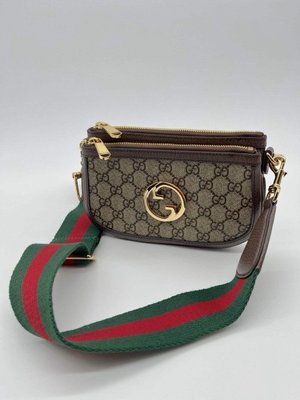 Gucci GG Blondie Mini and Ebony Canvas Shoulder Bag With magnetic box 365(BR)