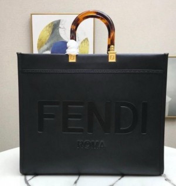 Fendi roma plain ladies trendy leather handbag with dust cover premium quality(BH)