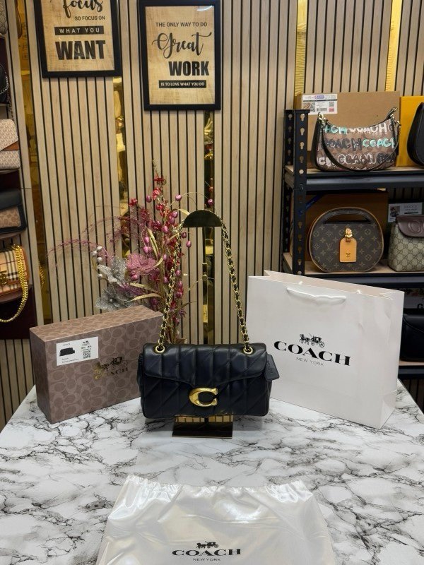 Coach Tabby Quilted Craftsmanship With Box And Dust Bag Including CarryBag(Black)
