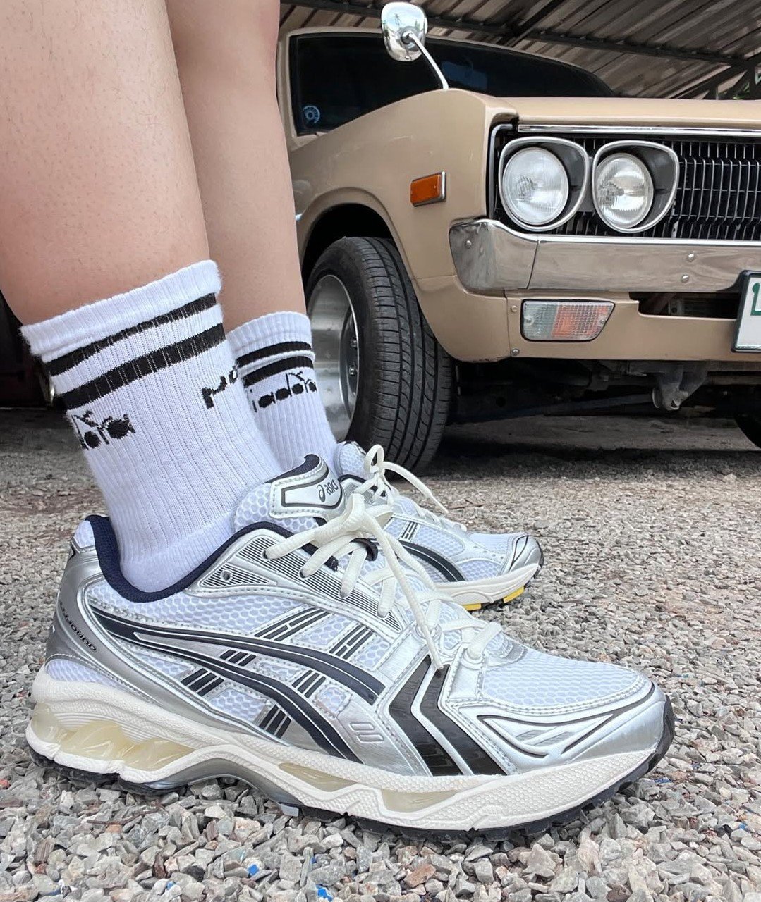 Asic.s gel kayano 14 x jjjjound metallic silver black