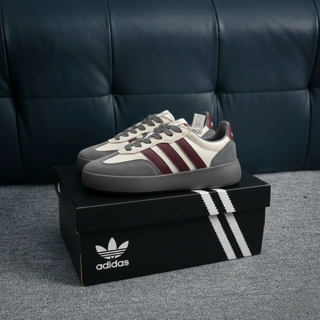 ADIDA.S BARRED GREY MAROON