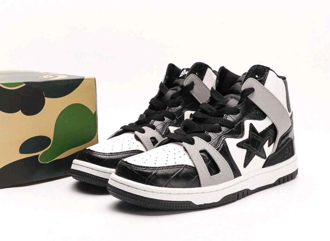A Bathing Ape Bape Sta 93 Hi Black Light Grey Men s