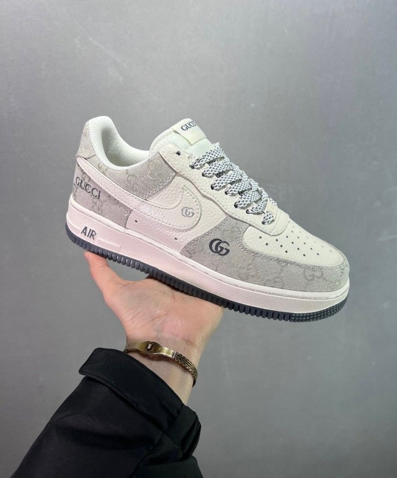 Gucc.i x Air Force 1 beige Leather Top Quality