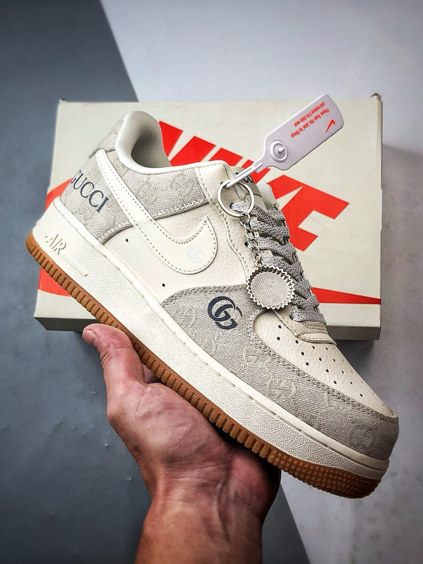 NIK.E AIRFORCE 1 LOW X GUCC.I WHITEGREY
