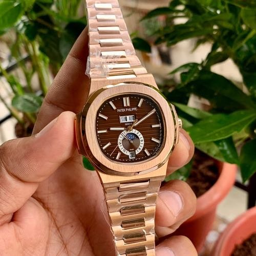patek Philippe Nautilus Day Date Rose Gold Brown