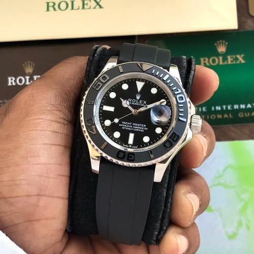 Rolex YachtMaster silver black