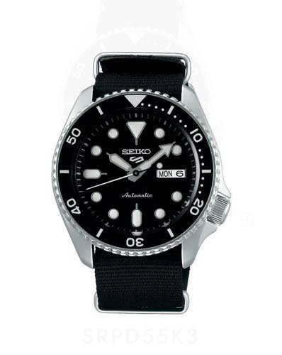 Seiko Sports 5 Black Nylon Strap Authentic Store Quality