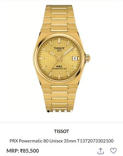 Tissot Prx Powermatic 80 Gold 35mm Authentic Quality With OG Box