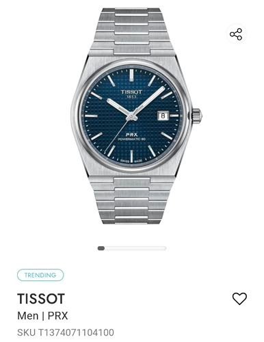 Tissot Prx Powermatic 80 Blue 40mm Authentic Quality With Original Box