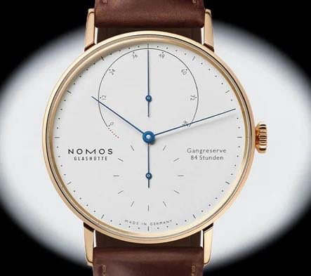 Nomos Glashutte Brown Rose Gold Blue Hand