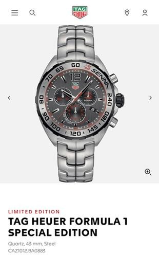 Tag Heuer Formula 1 Senna Special Edition Authentic Store Quality With Original Box