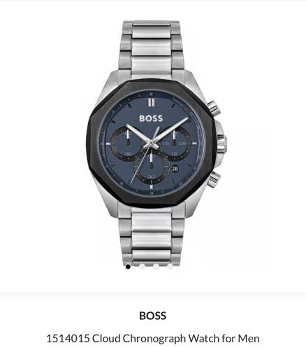 Hugo Boss Cloud Chronograph Silver Blue Authentic Store Quality