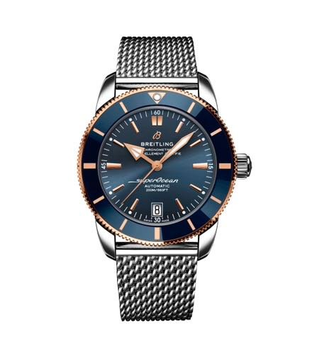 Breitling Super Ocean Heritage Silver Blue Rose Gold