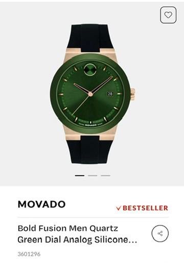 Movado Bold Fusion Black Rose Gold Green Dial Silicon Authentic Store Quality