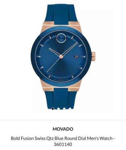 Movado Bold Fusion Blue Rose Gold Silicon Authentic Store Quality