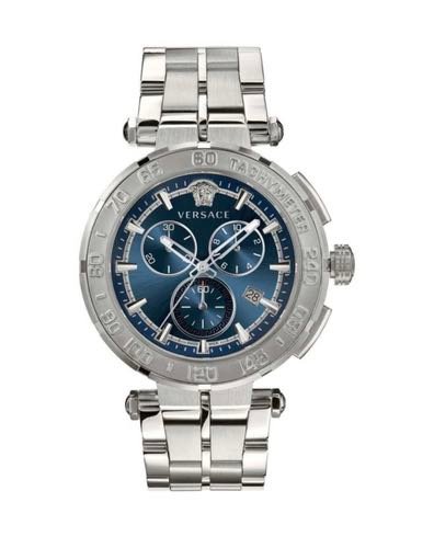 Versace Greca Chronograph Silver Blue