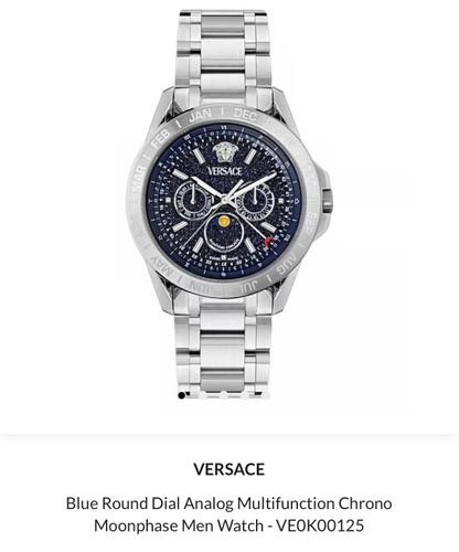 Versace Multifunctional Chrono Moonphase Authentic Store Quality
