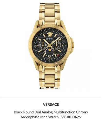 Versace Multifunctional Chrono Moonphase Authentic Store Quality